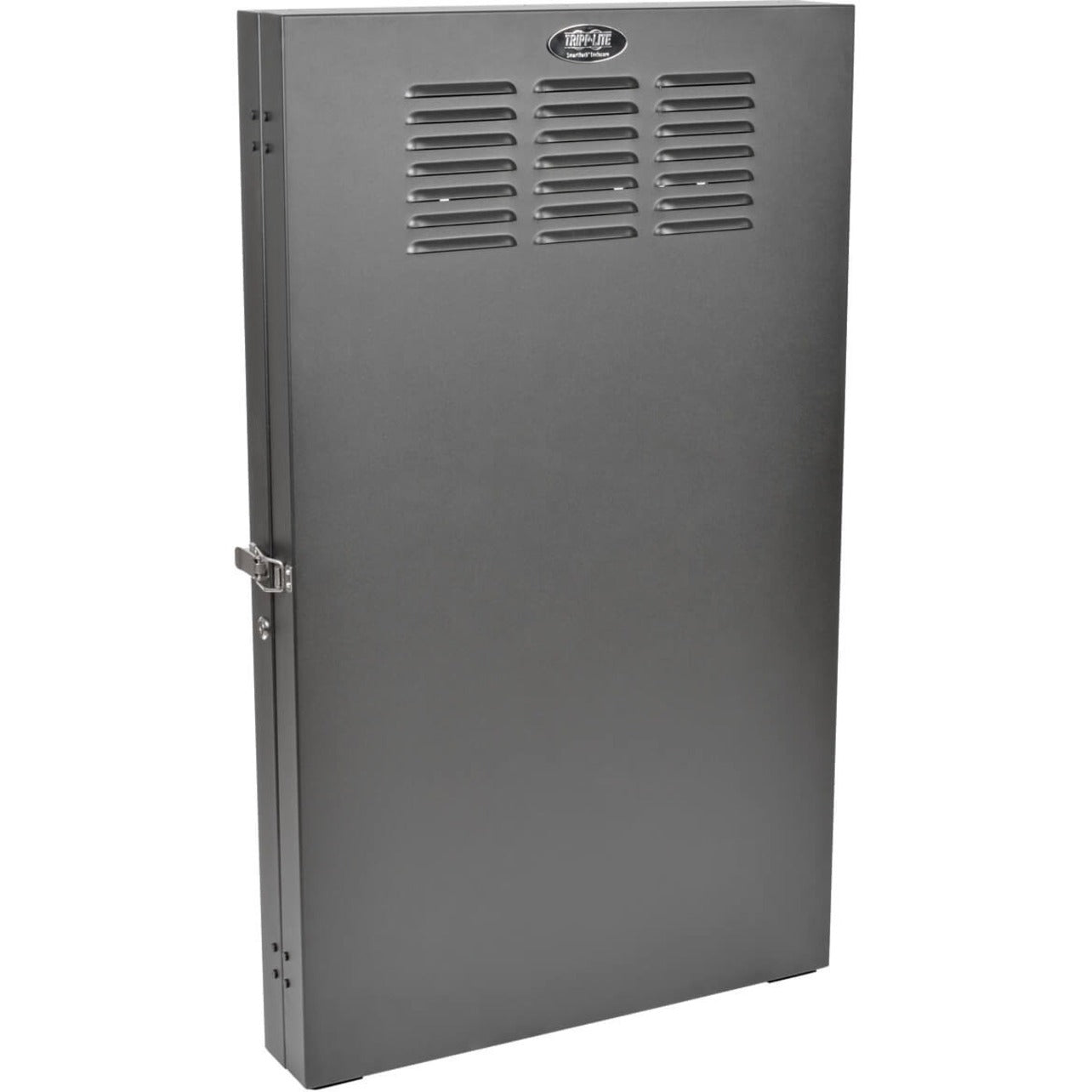 Front view of Tripp Lite SRWF2U36 wall-mount rack cabinet showing ventilation system and secure locking door-alternate-image1