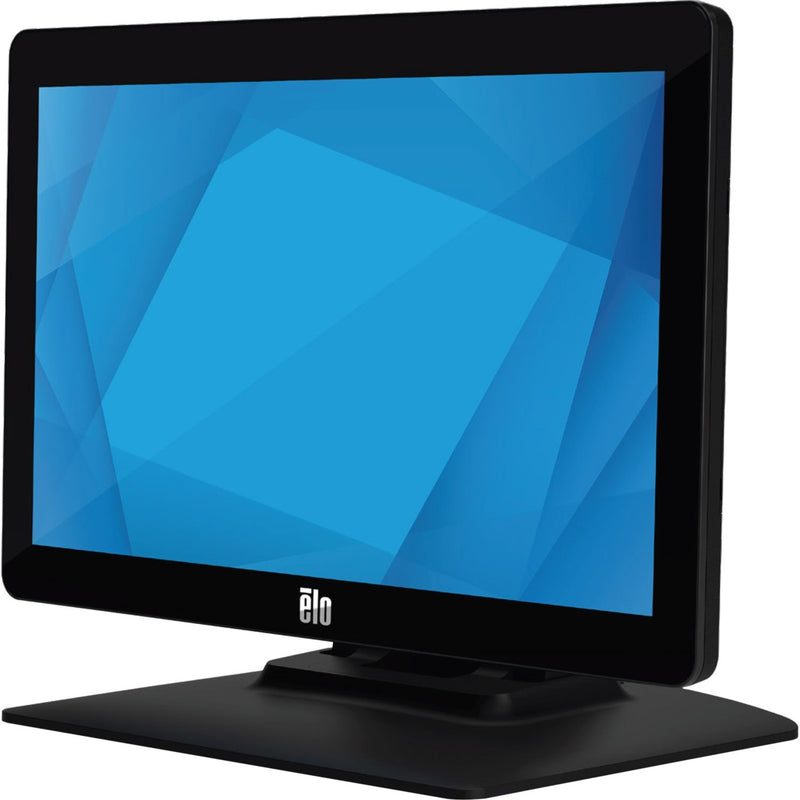 Front view of Elo M-Series 1502L 15.6-inch touchscreen monitor with blue display background