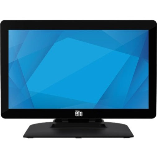 Front-facing view of Elo 1502L touchscreen monitor showing sleek design and stable base