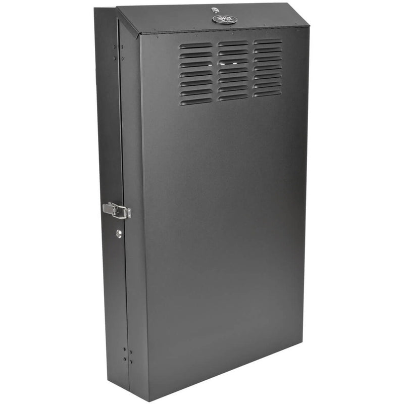 Front view of Tripp Lite SRWF6U36 wall-mount rack enclosure showing ventilation slots and secure locking mechanism