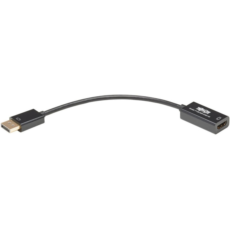 Full length view of DisplayPort to HDMI adapter showing curved profile and sleek design