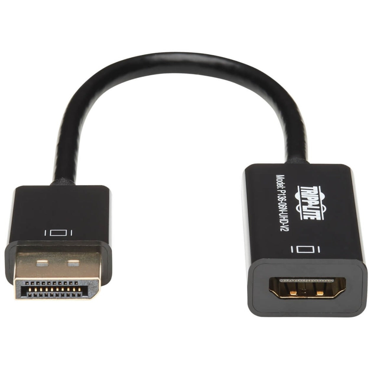 تريب لايت كبل عرض/ فيديو DisplayPort/HDMI P136-06N-UHD-V2، نشط، 6 بوصة، 3840 × 2160، مطلي بالذهب