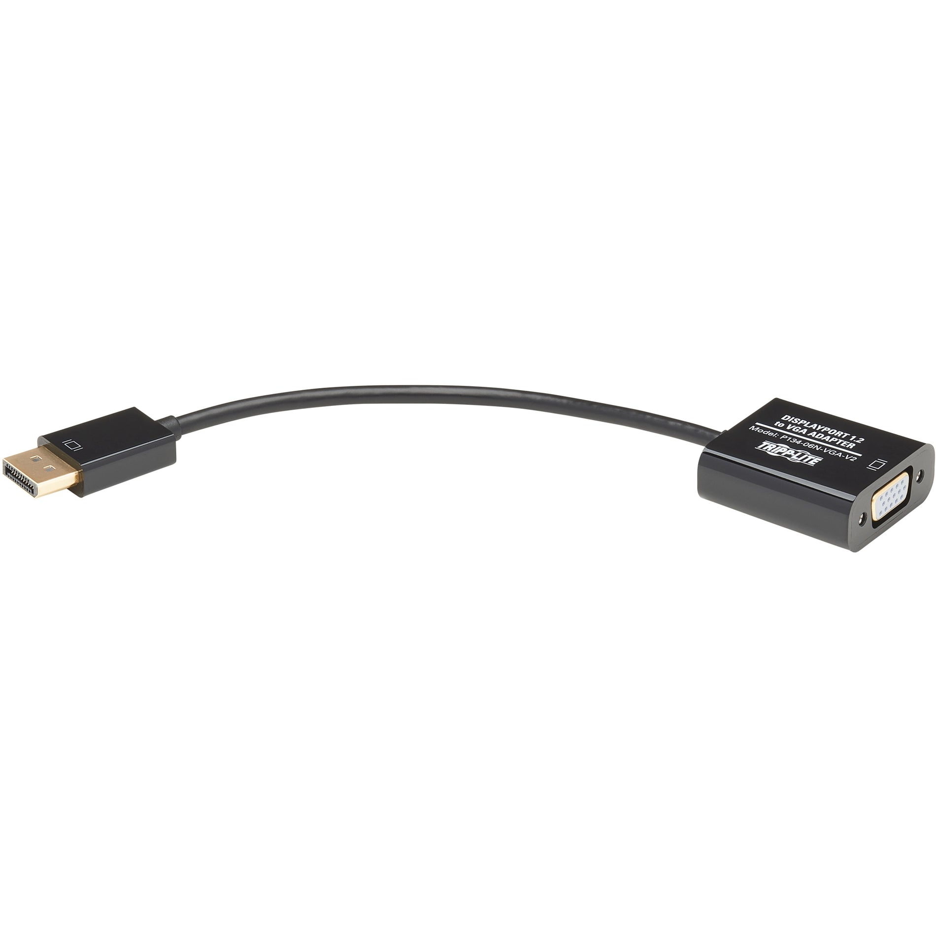 Full-length view of DisplayPort to VGA adapter cable showing both connectors-alternate-image2