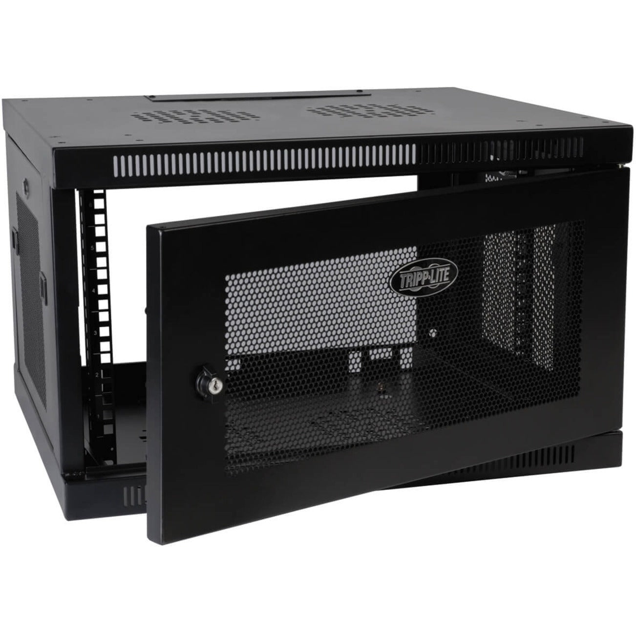 Lockable front door mechanism of SRW6UDP cabinet showing security features-alternate-image4