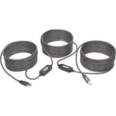 Tripp Lite U042-050 USB 2.0 Hi-Speed A/B Aktives Repeater-Kabel 50 ft Geformt Zugentlastung Silber