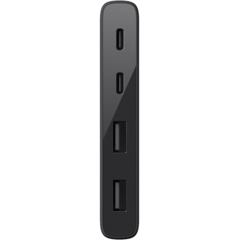 Close-up view of Belkin USB-C hub's vertical USB port arrangement