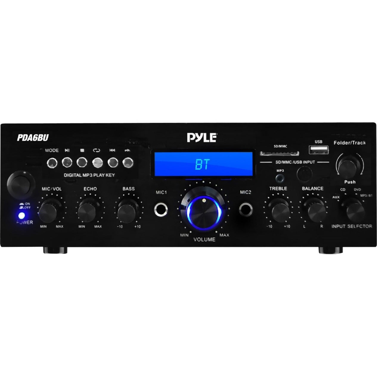 品牌: Pyle PDA6BU 放大器 - 200W RMS，2通道，蓝牙，USB，调频收音机