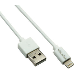 VisionTek 900862 Lyn til USB Hvid 1 Meter MFI Kabel Kompatibel med iPhone 12 Pro Mini & Pro Max Tilslut & Afspil Opladning