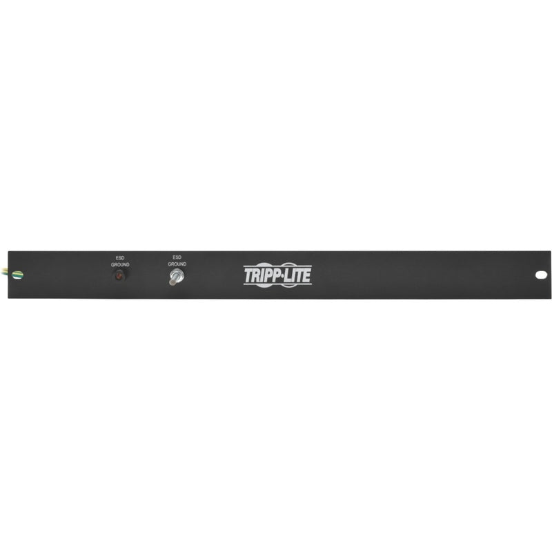 Front view of Tripp Lite SmartRack 1U ESD Grounding Panel showing ESD ground connections and branding