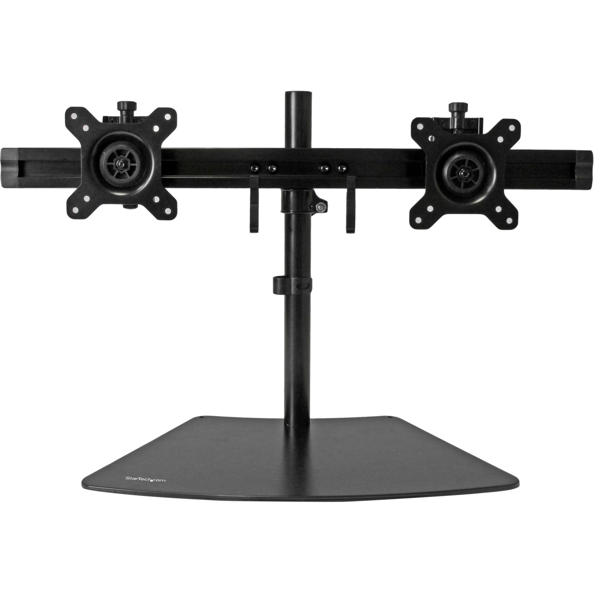 StarTech.com ARMBARDUO Dual-Monitor Stand - Horizontal - Black, Low-Profile Base, Comfortable, Tilt, 360° Swivel