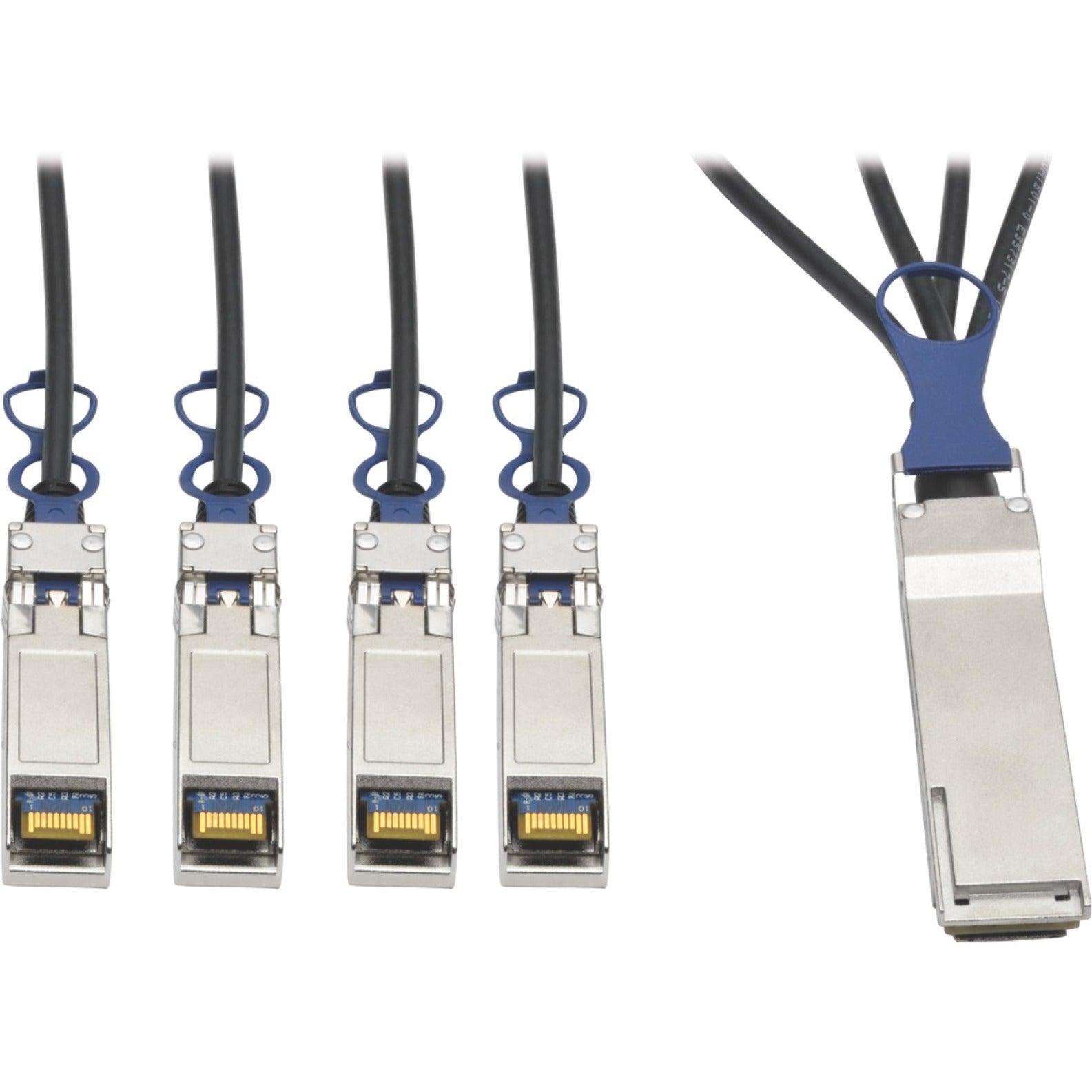 Tripp Lite N281-03M-BK QSFP+/SFP+ Network Cable, 10 ft., Passive, Flexible, EMI/RF Protection, Crosstalk Protection