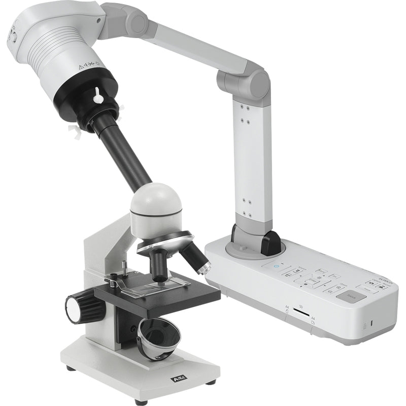 Epson DC-21 connected to microscope with adapter