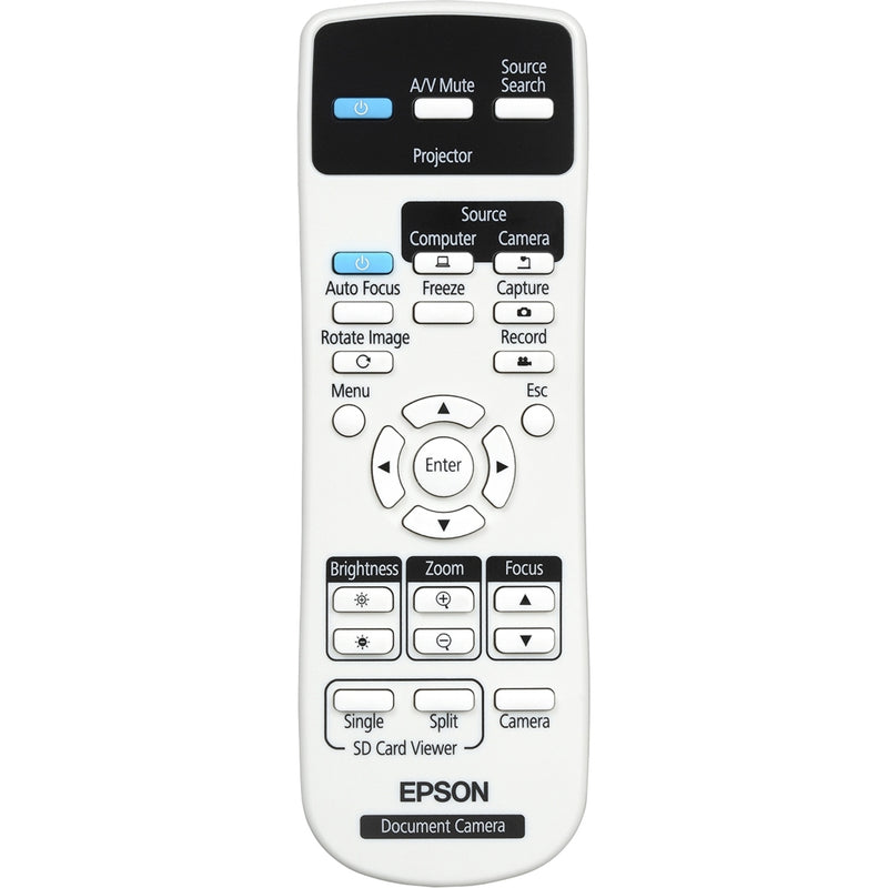 Epson DC-21 remote control with labeled buttons