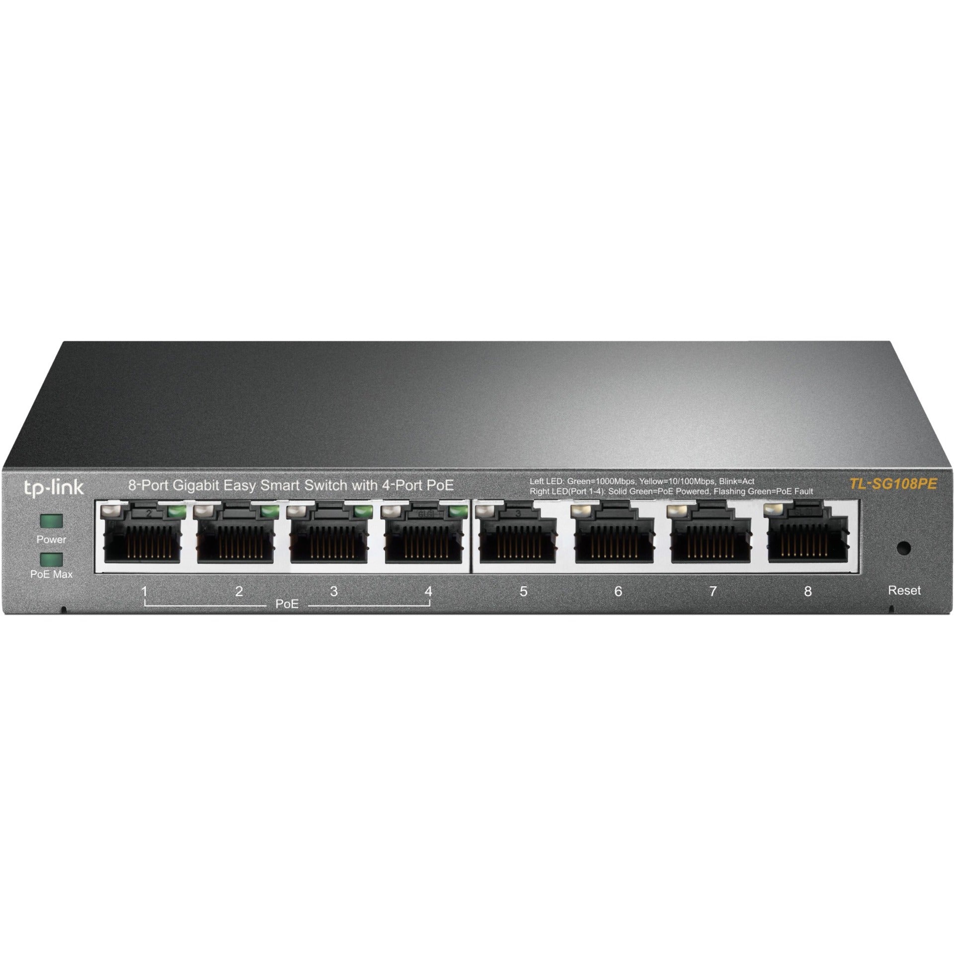 TP-Link TL-SG108PE 8-Port Gigabit Commutateur facile intelligent avec 4 ports PoE 55W Budget PoE