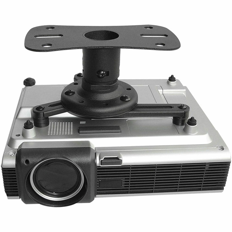 Detailed view of Kanto P101 projector mount alignment system with installed projector