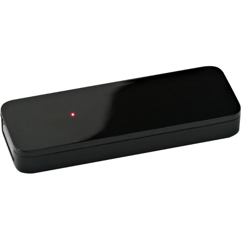 V7 USB flash drive showing LED activity indicator on black surface