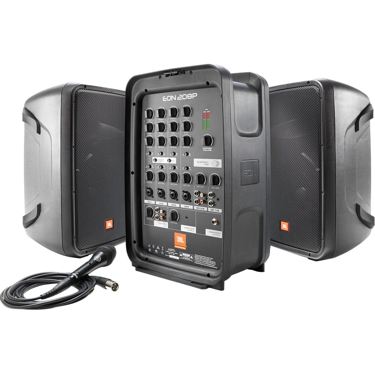 JBL EON208P 8 Packaged PA System With 8-channel Integrated Mixer, Lightweight, Bluetooth
