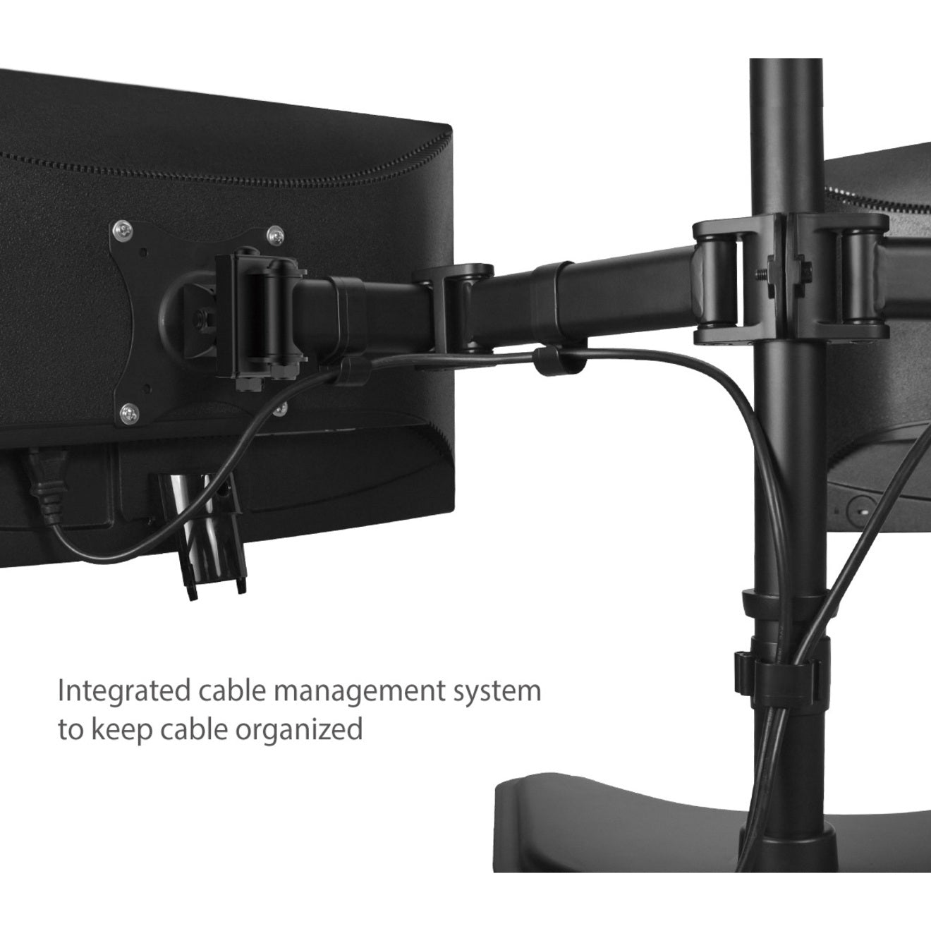 Soporte de Escritorio Independiente Articulado para Doble Monitor SIIG CE-MT1U12-S1 - 13"-27" Inclinación Rotación Ergonómico Durable Gestión de Cables Giro