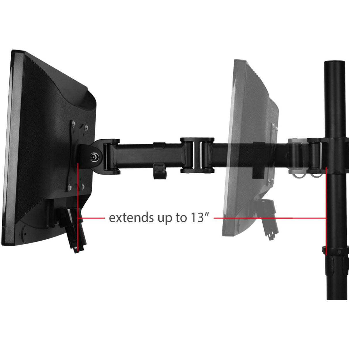 Soporte de Escritorio Independiente Articulado para Doble Monitor SIIG CE-MT1U12-S1 - 13"-27" Inclinación Rotación Ergonómico Durable Gestión de Cables Giro