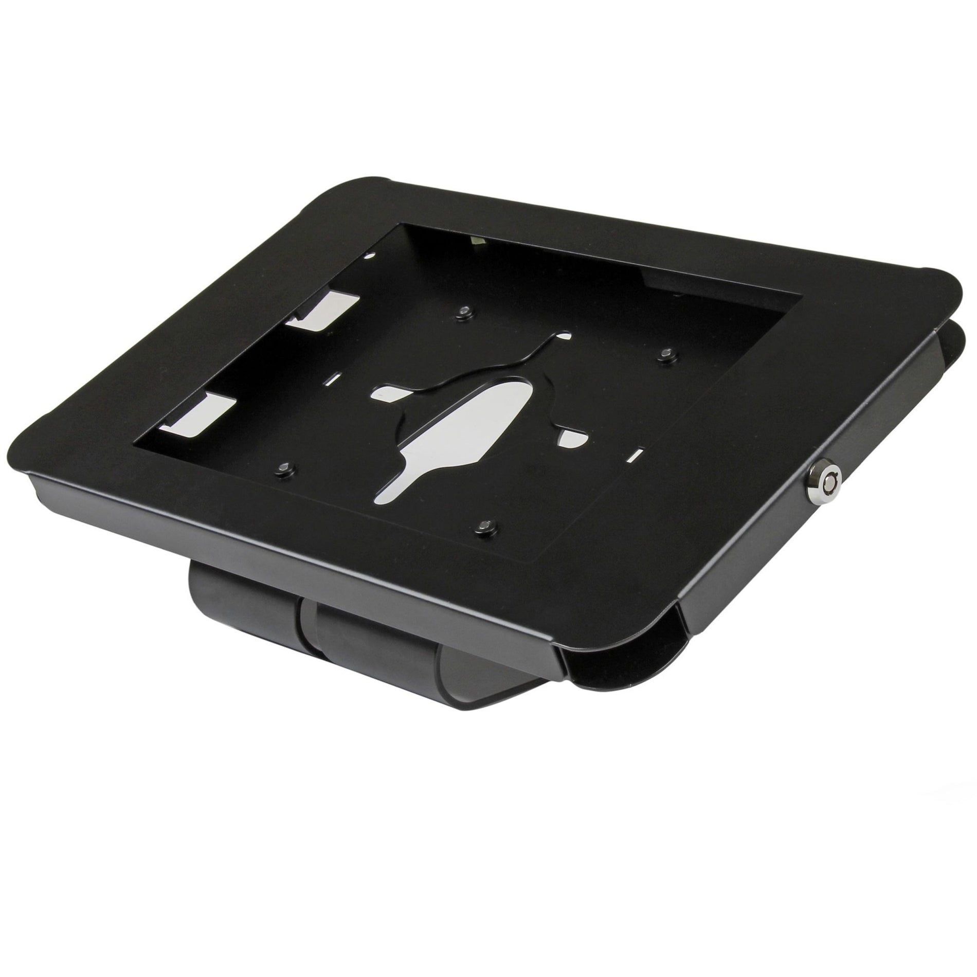 Black steel tablet enclosure frame showing mounting points and secure tablet cavity-alternate-image1