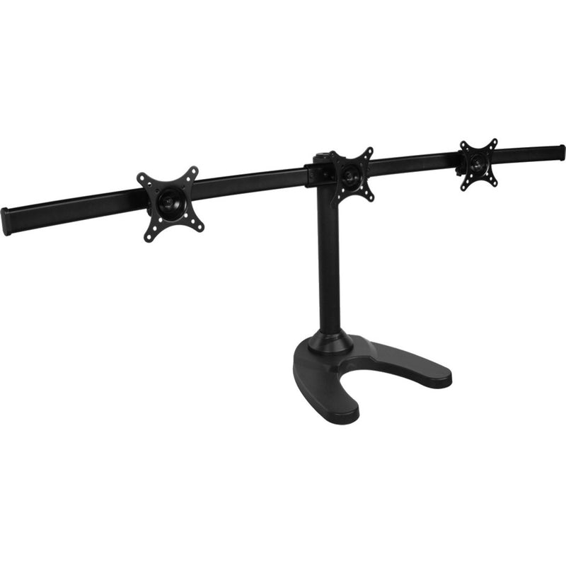 SIIG triple monitor desk stand with three VESA mount brackets on horizontal bar