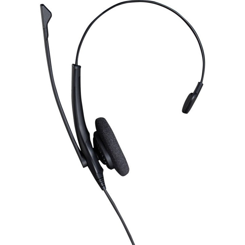 Close-up angle of Jabra BIZ 1500 headset highlighting the rotatable boom arm and ear cushion design-alternate-image2