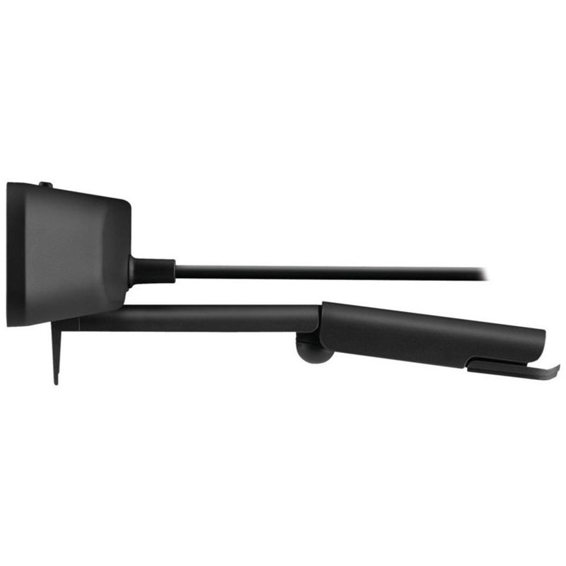 Side view of Logitech C925e webcam showing adjustable mounting mechanism