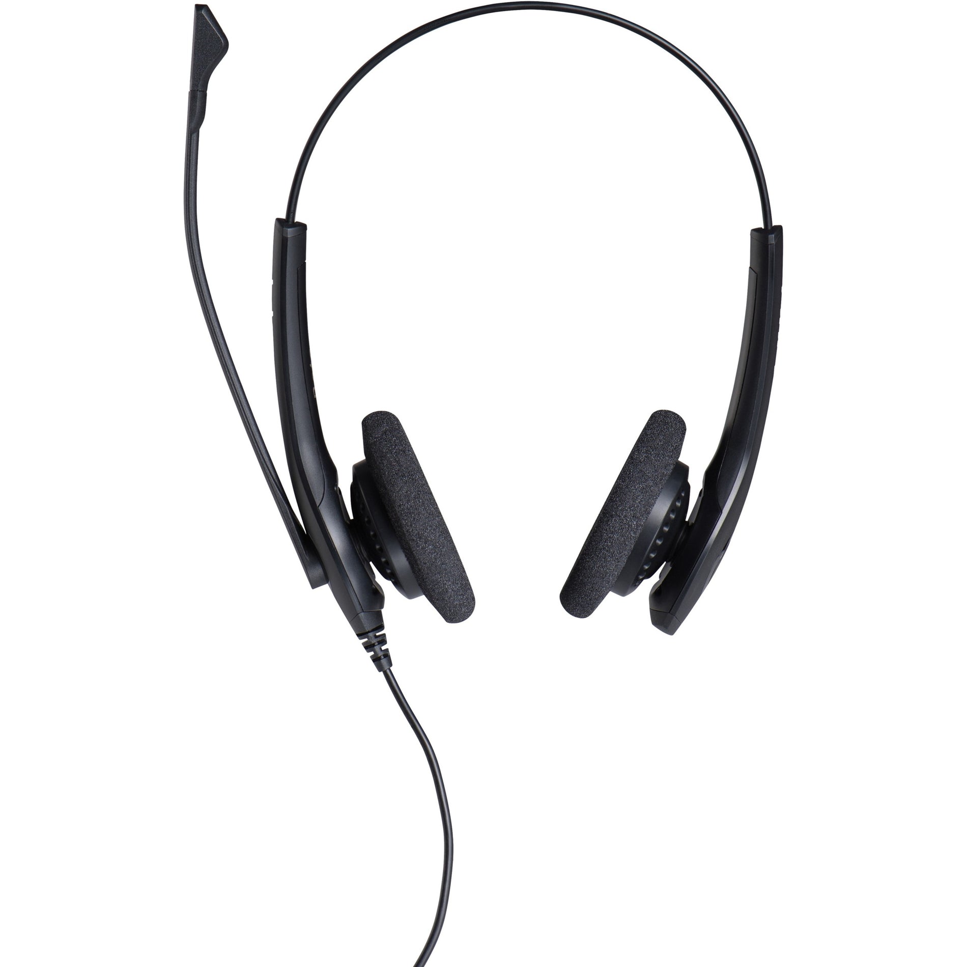 Front view of Jabra BIZ 1500 headset highlighting adjustable headband and dual ear cushions-alternate-image2