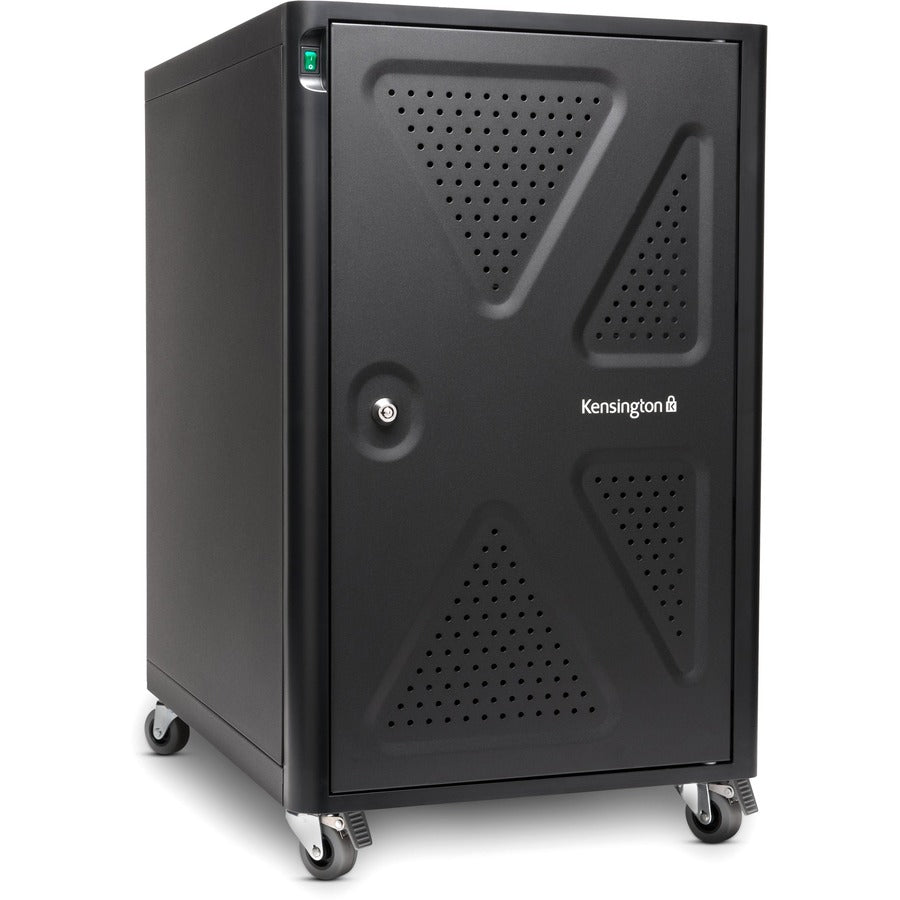 Kensington K64415NA AC12 12-Bay Security Charging Cabinet, Power Strip, Locking Wheel, Tamper Resistant, Cable Management