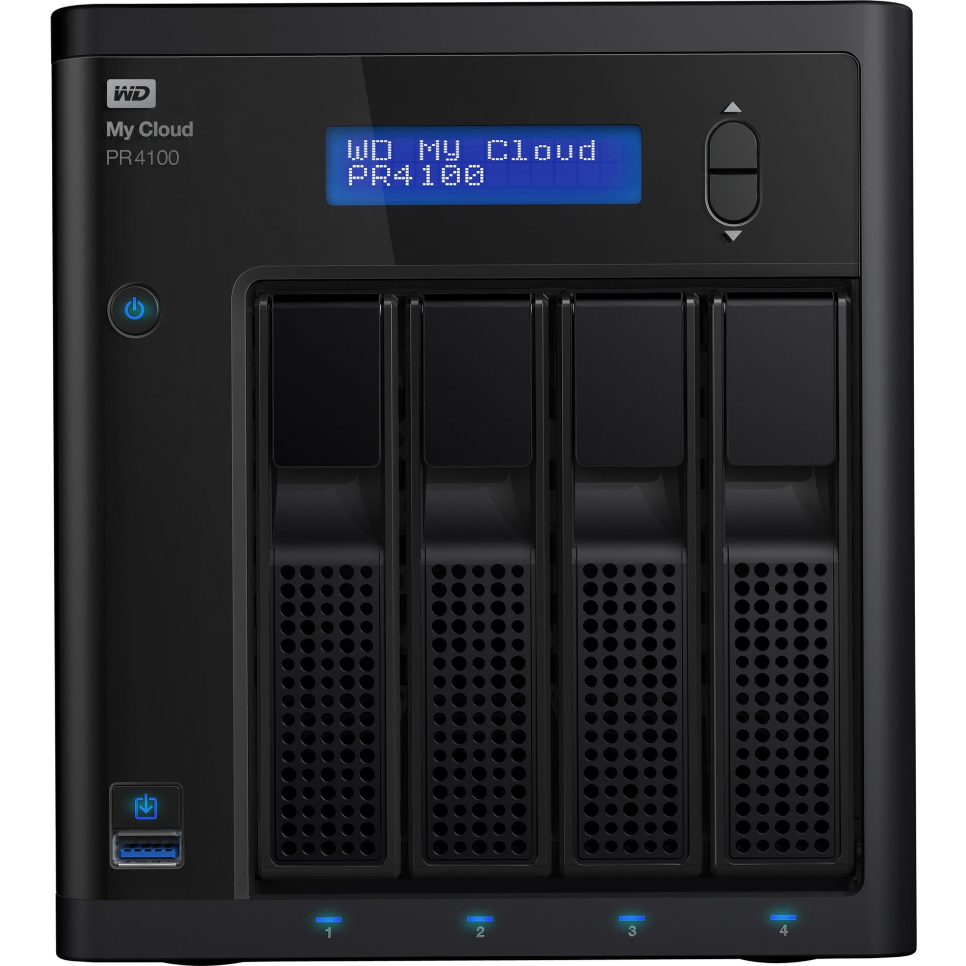 WD WDBNFA0160KBK-NESN 16TB My Cloud PR4100 Pro Series Media Server with Transcoding, NAS - Network Attached Storage