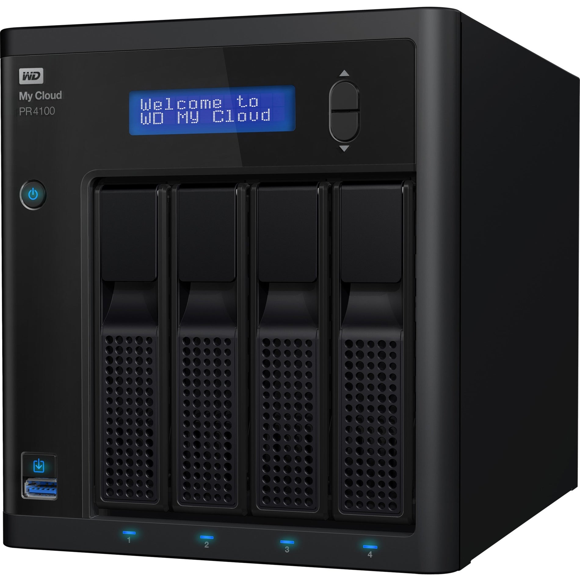 WD WDBNFA0160KBK-NESN 16TB My Cloud PR4100 Pro Series Media Server with Transcoding, NAS - Network Attached Storage