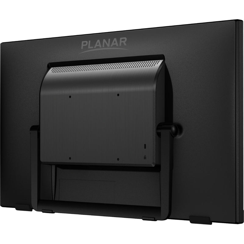 Rear view of Planar PCT2235 monitor showing VESA mount points and adjustable stand mechanism