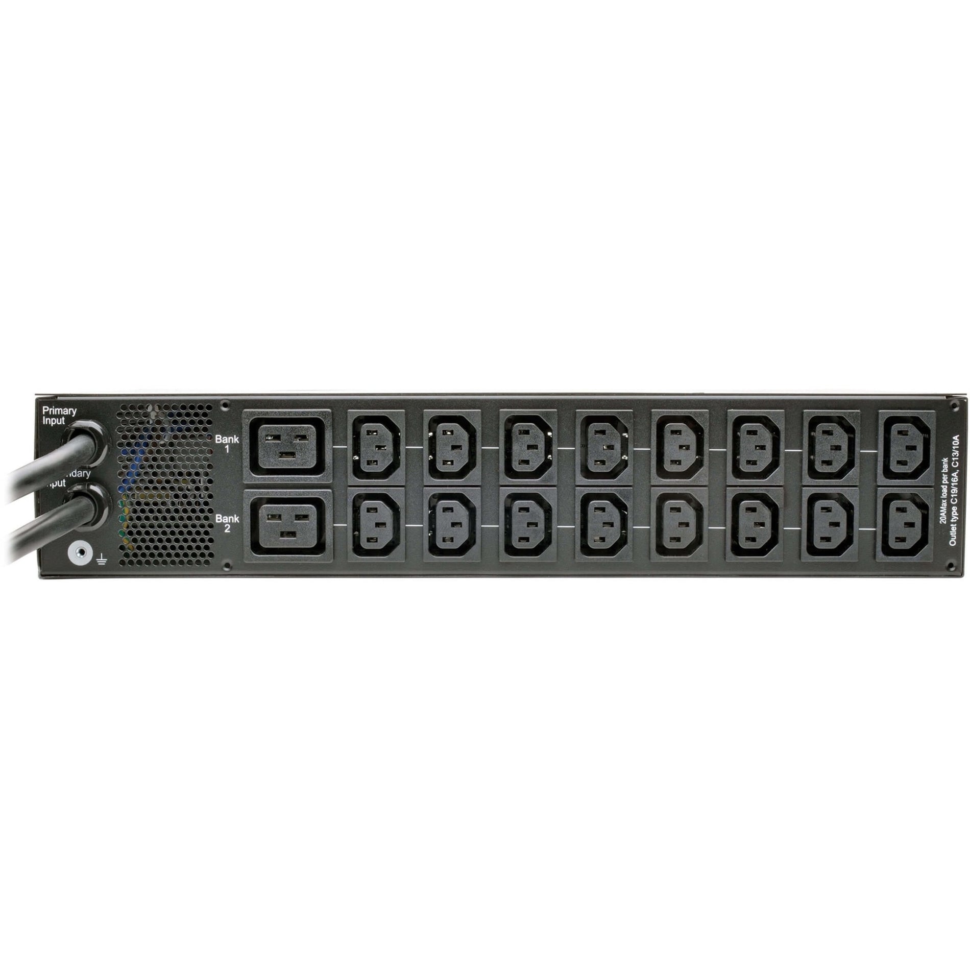 Rear view of PDU showing multiple power outlets and input connections-alternate-image4