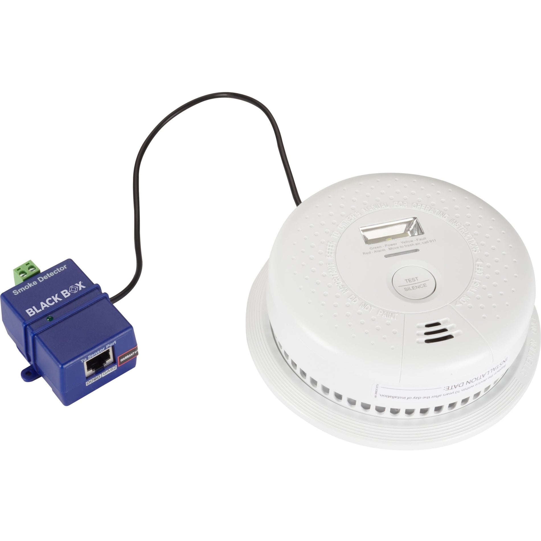 Black Box EME1S2-005 AlertWerks Photoelectric Smoke Detector, Battery-Powered, CE Certified