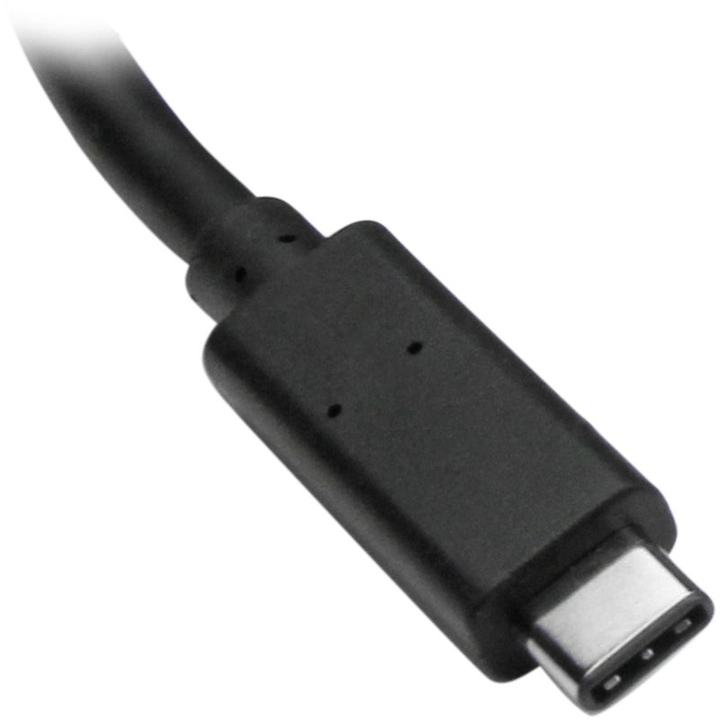 Close-up view of the USB-C connector on StarTech.com hub