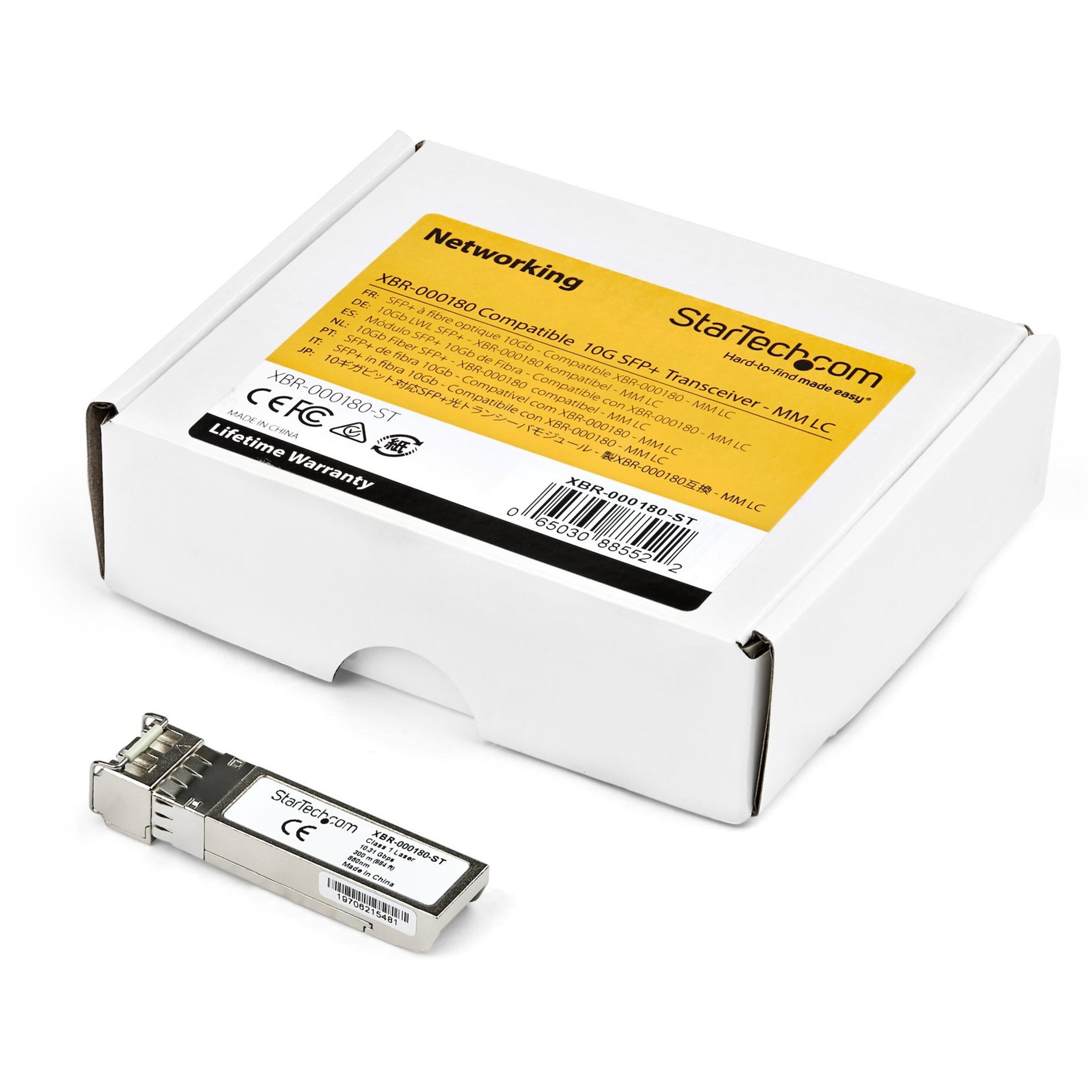 StarTech.com JD092B-ST 10 Gigabit Fiber SFP+ Transceiver Module - HP JD092B Compatible, MM LC with DDM - 300m (984 ft) - 10GBase-SR