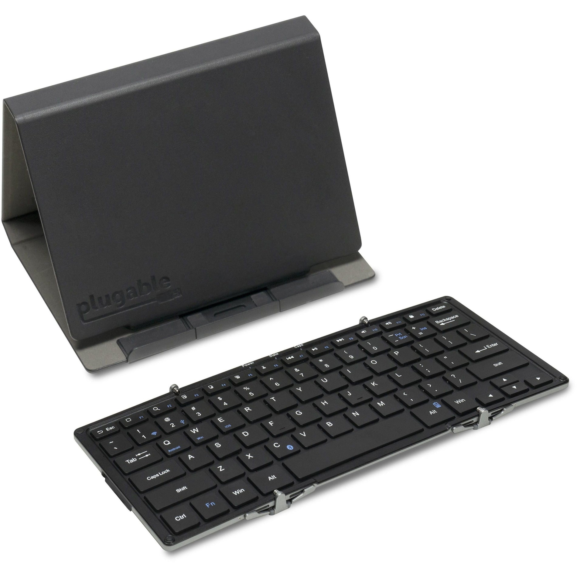 Plugable BT-KEY3XL Bluetooth Folding Keyboard XL Full Size with Protective Case, Portable Wireless Keyboard for Computer, Tablet, Smartphone