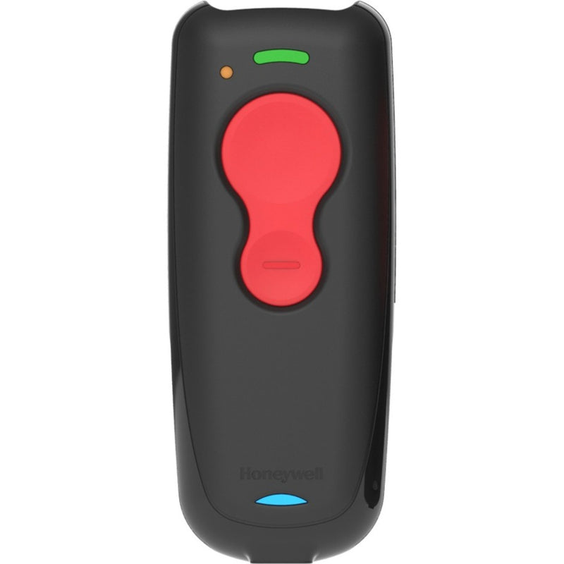 Front view of Honeywell Voyager 1602g scanner showing large red scan button and LED indicators