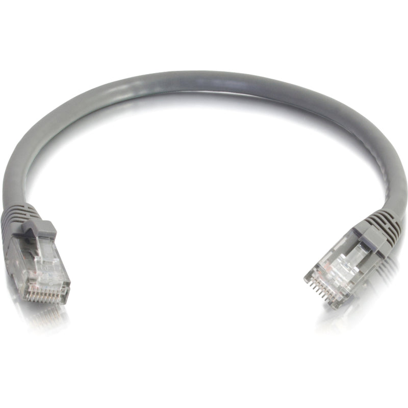 Full length view of 5-foot gray Cat6 ethernet patch cable with connectors