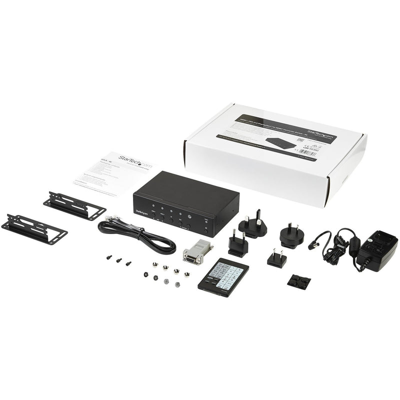 Complete package contents of StarTech.com HDVGADP2HD including mounting hardware and accessories