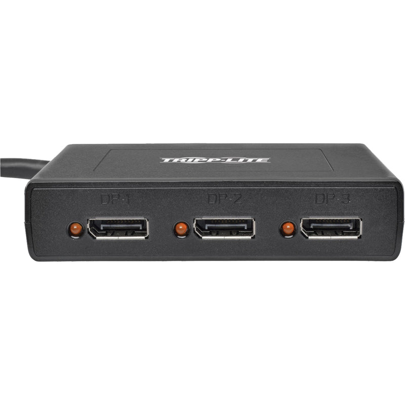 Front view of DisplayPort outputs showing port labels and arrangement