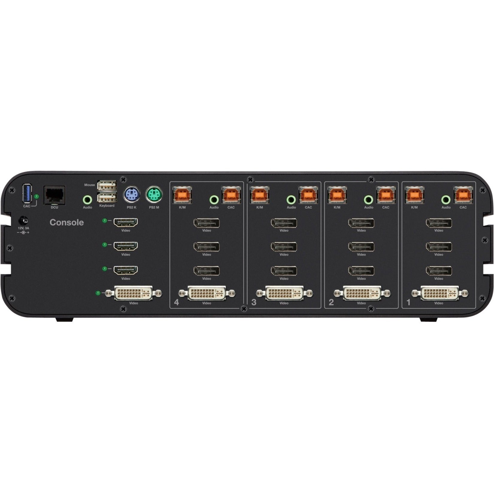 Belkin F1DN104Q-3 Advanced Secure Ultra High Def Quad-Head KVM Switch; 4-Port Plus, 3840 x 2160, 3 Year Warranty, United States