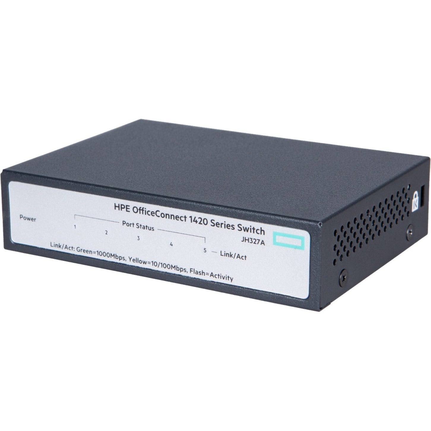 HPE OfficeConnect 1420 5G Ethernet Switch, 5 Gigabit Network Ports, 10/100/1000Base-TX, Twisted Pair, Desktop/Rack-mountable, REACH Certified - JH327A#ABA (Lifetime Warranty)