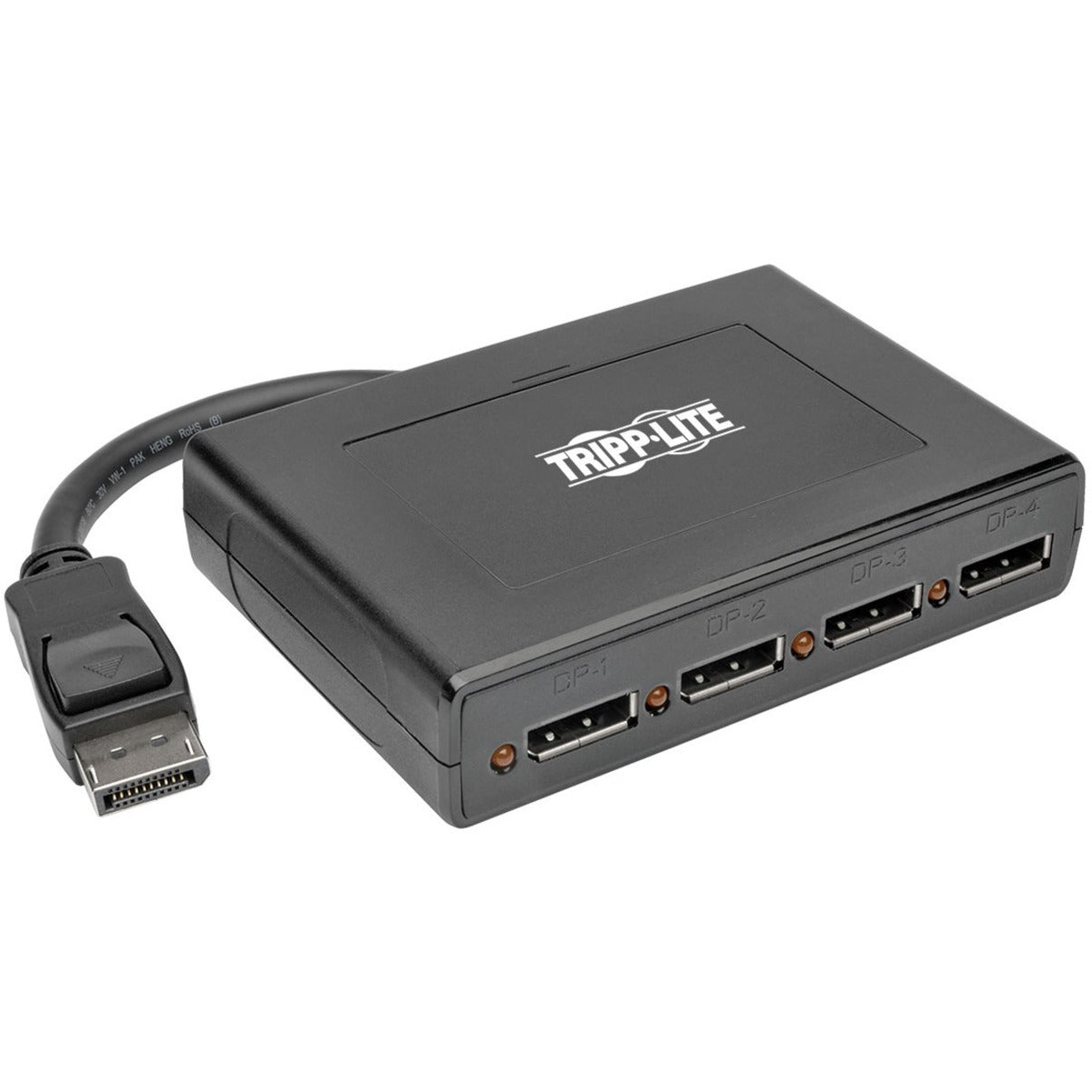 ทริปเป้ไลท์ B156-004-V2 4-พอร์ต DisplayPort 1.2 มัลติสตรีมทรานสปอร์ต (MST) ฮับ 3840 x 2160(4K x 2K) UHD ปฏิบัติตามมาตรฐาน TAA