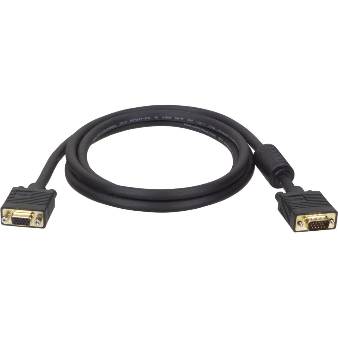 Tripp Lite P500-015 15-foot black VGA extension cable with gold-plated HD15 male and female connectors and strain relief-alternate-image1