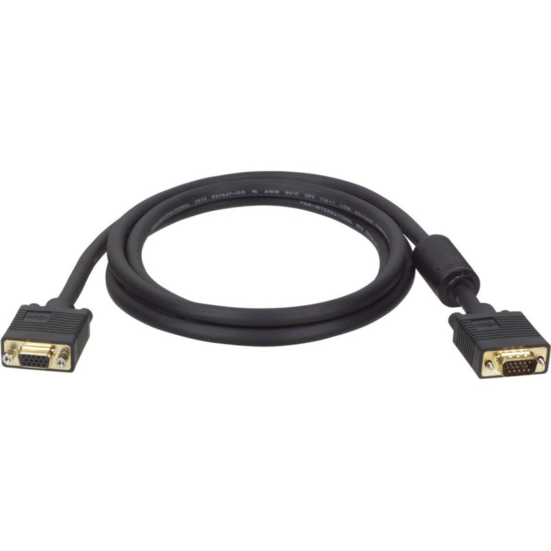 Tripp Lite P500-015 15-foot black VGA extension cable with gold-plated HD15 male and female connectors and strain relief