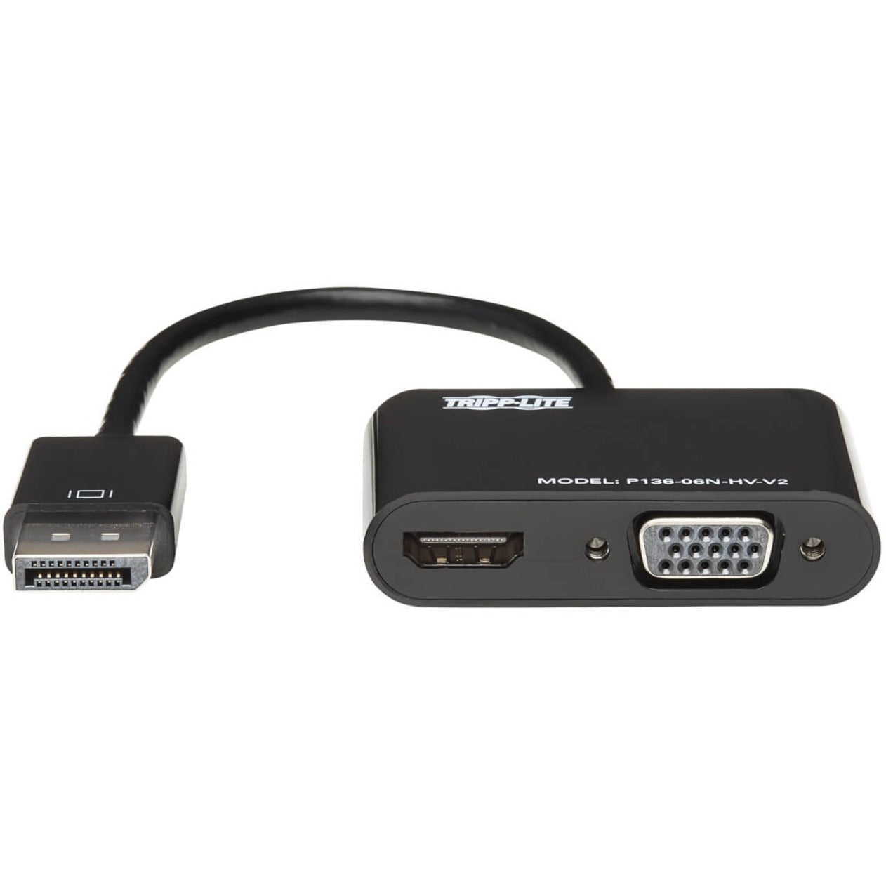 Tripp Lite P136-06N-HV-V2 DisplayPort 1.2 naar VGA/HDMI Alles-in-één Converter-adapter 4K x 2K HDMI-kabel.