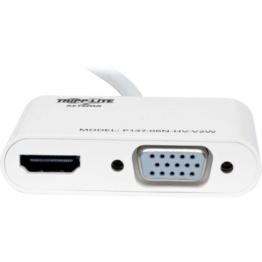 Tripp Lite P137-06N-HV-V2W Mini DisplayPort/VGA/HDMI Καλώδιο Ήχου/Βίντεο 6" 3840 x 2160 Λευκό