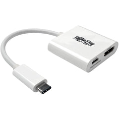 Tripp Lite U444-06N-H4-C USB 3.1 Gen 1 USB-C til HDMI 4K-adapter USB-A-hub og opladningsporte.