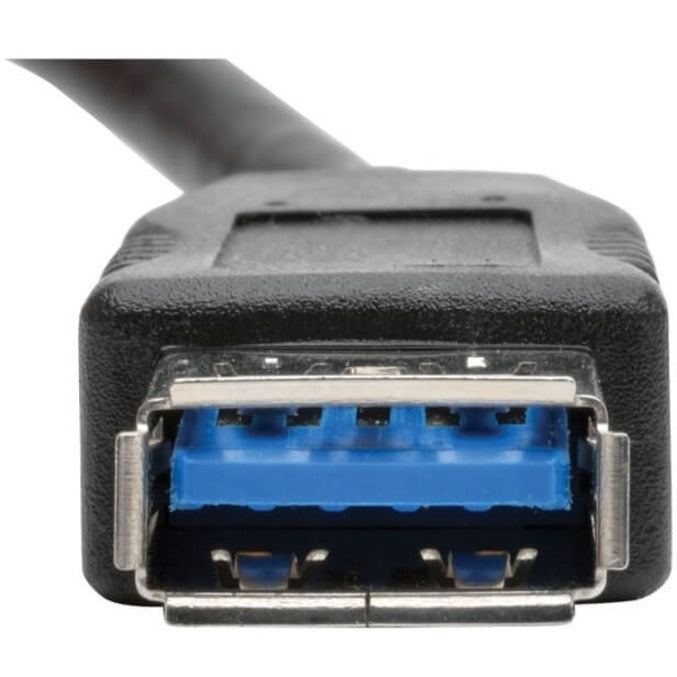 Macro view of USB 3.0 connector contacts and interface